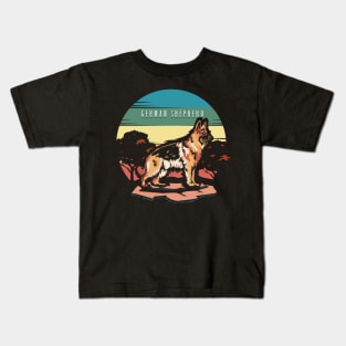 German shepherd | Retro design for Dog Lovers Kids T-Shirt